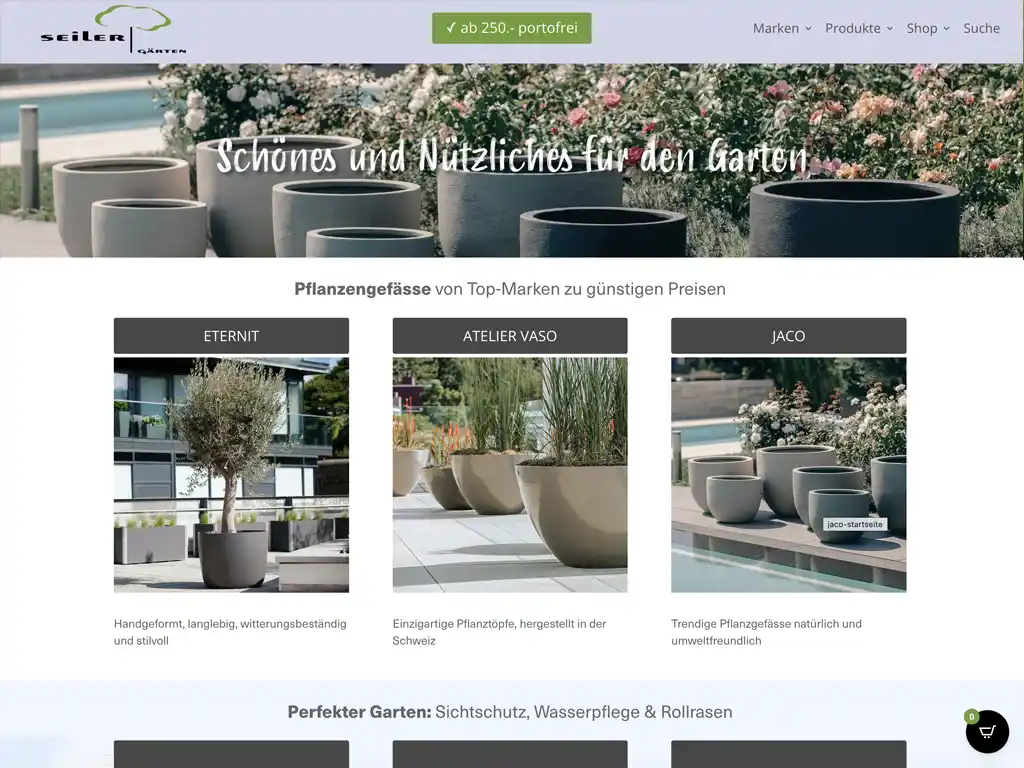 Online Shop von seiler-gaerten.ch