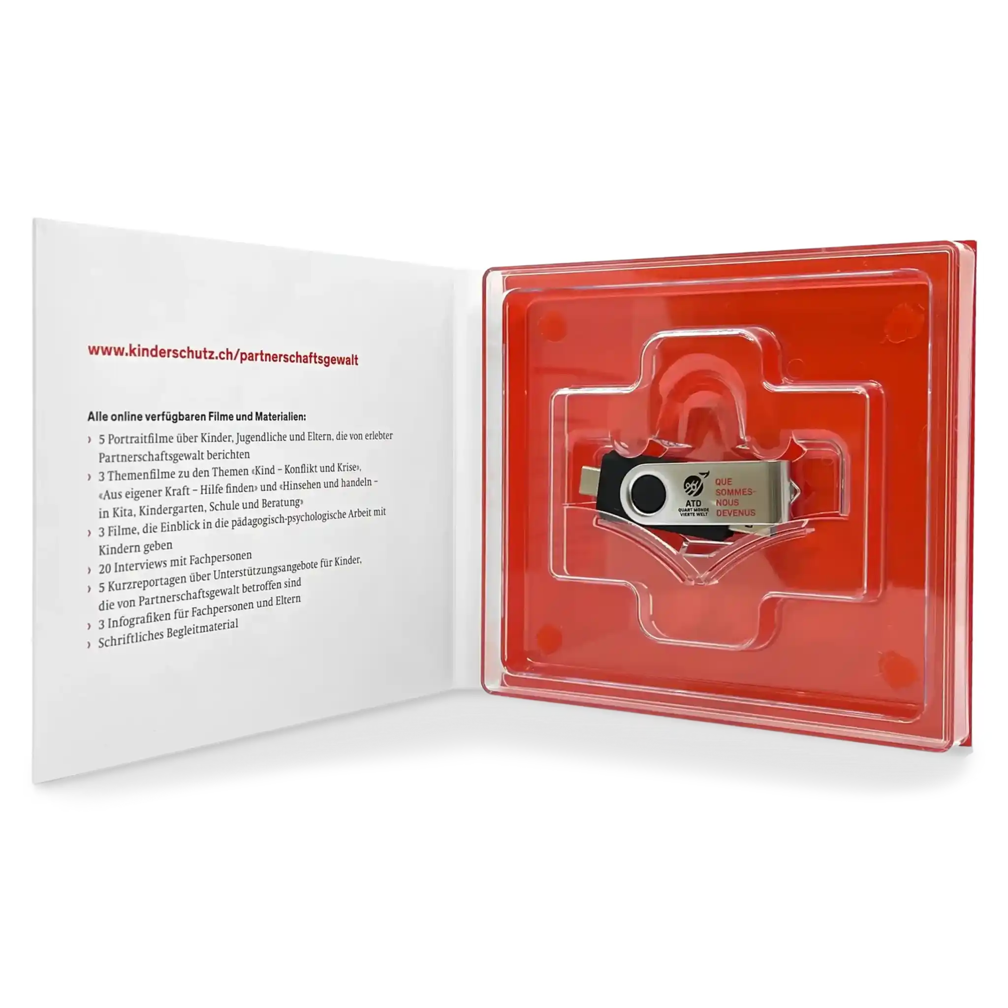 Kartonhülle in der Grösse einer CD-Hülle für USB-Stick